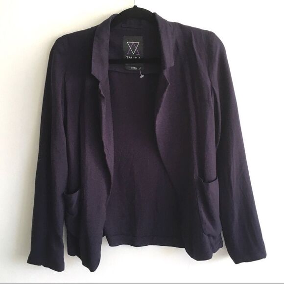 𝅺ARITZIA Talula Kent Lightweight Open Blazer Jacket Navy Blue 0 - Picture 2 of 6